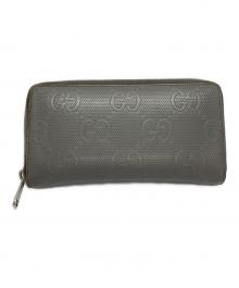 GUCCI（グッチ）の古着「GGエンボスジップアラウンドウォレット長財布」｜グレー