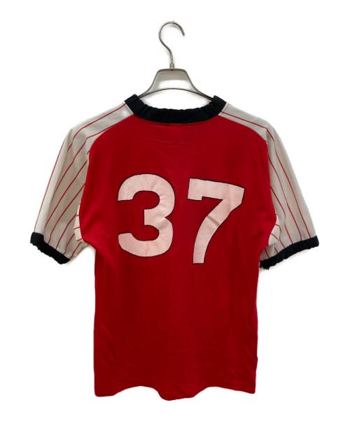 USED（ユーズド）USED (ユーズド) フットボールTシャツ レッド サイズ:42‐44の古着・服飾アイテム