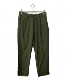 SUPREME（シュプリーム）の古着「pleated trouser/カスリワイドパンツ」｜グリーン