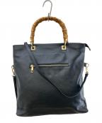 AULENTTIオウレンティ）の古着「バンブーハンドル2wayレザートートバッグ」｜ブラック