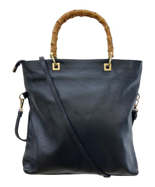 AULENTTI（オウレンティ）AULENTTI (オウレンティ) バンブーハンドル2wayレザートートバッグ ブラックの古着・服飾アイテム