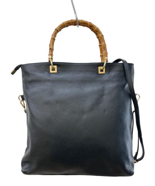 AULENTTI（オウレンティ）AULENTTI (オウレンティ) バンブーハンドル2wayレザートートバッグ ブラックの古着・服飾アイテム