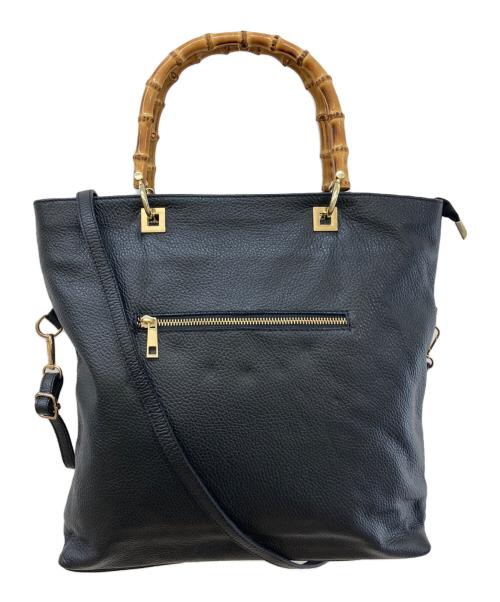AULENTTI（オウレンティ）AULENTTI (オウレンティ) バンブーハンドル2wayレザートートバッグ ブラックの古着・服飾アイテム