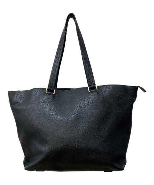 PAUL SMITH（ポールスミス）Paul Smith (ポールスミス) レザートートバッグ/インレイドストライプハンドルトートバッグ ブラックの古着・服飾アイテム