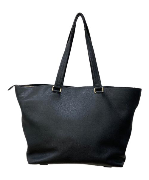 PAUL SMITH（ポールスミス）Paul Smith (ポールスミス) レザートートバッグ/インレイドストライプハンドルトートバッグ ブラックの古着・服飾アイテム