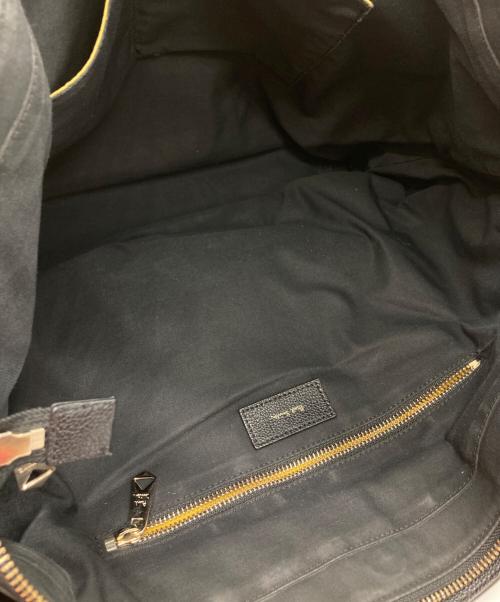 PAUL SMITH（ポールスミス）Paul Smith (ポールスミス) レザートートバッグ/インレイドストライプハンドルトートバッグ ブラックの古着・服飾アイテム