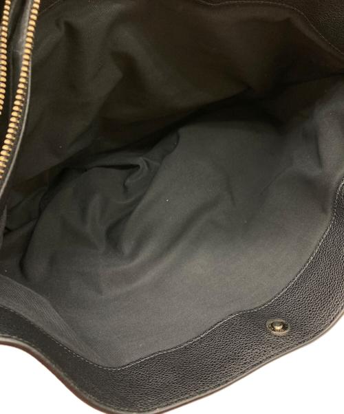 PAUL SMITH（ポールスミス）Paul Smith (ポールスミス) レザートートバッグ/インレイドストライプハンドルトートバッグ ブラックの古着・服飾アイテム