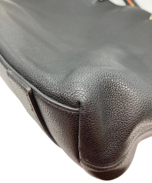 PAUL SMITH（ポールスミス）Paul Smith (ポールスミス) レザートートバッグ/インレイドストライプハンドルトートバッグ ブラックの古着・服飾アイテム