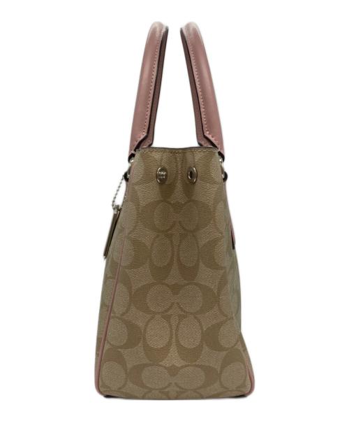 COACH（コーチ）COACH (コーチ) 2WAYショルダーバッグ ピンク×ベージュの古着・服飾アイテム