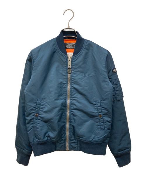 Schott（ショット）Schott (ショット) ナイロンフライトジャケット ブルー サイズ:Ⅼの古着・服飾アイテム