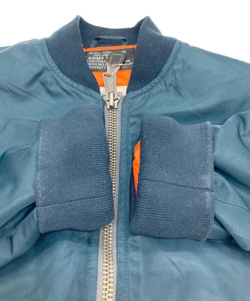 Schott（ショット）Schott (ショット) ナイロンフライトジャケット ブルー サイズ:Ⅼの古着・服飾アイテム
