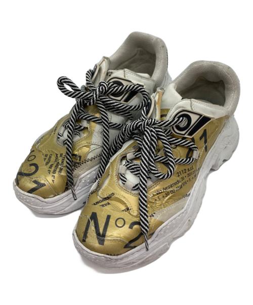 N°21（ヌメロヴェントゥーノ）N°21 (ヌメロヴェントゥーノ) ダッドスニーカー ホワイト サイズ:23の古着・服飾アイテム