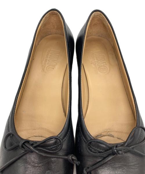 MM6 Maison Margiela（エムエムシックスメゾンマルジェラ）MM6 Maison Margiela (エムエムシックスメゾンマルジェラ) レザーパンプス/アナトミックバレリーナシューズ ブラック サイズ:36の古着・服飾アイテム