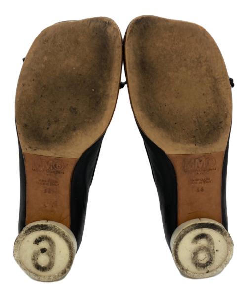 MM6 Maison Margiela（エムエムシックスメゾンマルジェラ）MM6 Maison Margiela (エムエムシックスメゾンマルジェラ) レザーパンプス/アナトミックバレリーナシューズ ブラック サイズ:36の古着・服飾アイテム