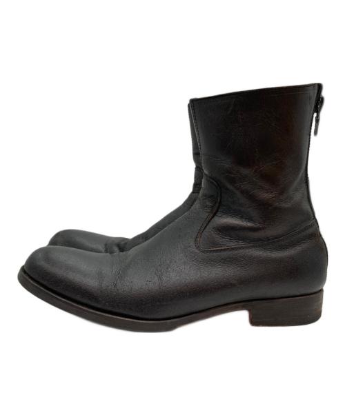 Junhashimoto（ジュンハシモト）junhashimoto (ジュンハシモト) バックジップレザーブーツ ブラック サイズ:41の古着・服飾アイテム