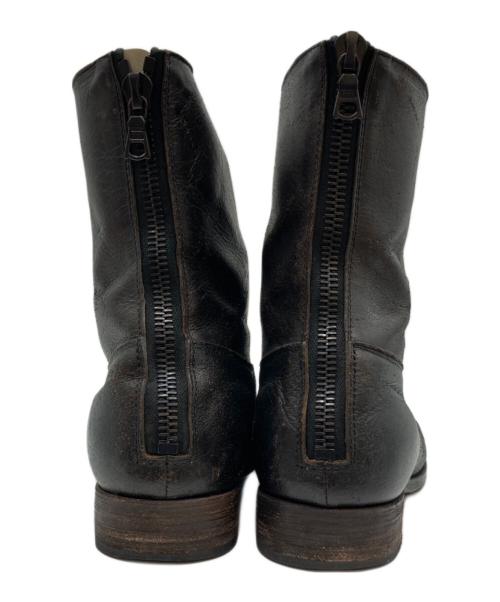 Junhashimoto（ジュンハシモト）junhashimoto (ジュンハシモト) バックジップレザーブーツ ブラック サイズ:41の古着・服飾アイテム