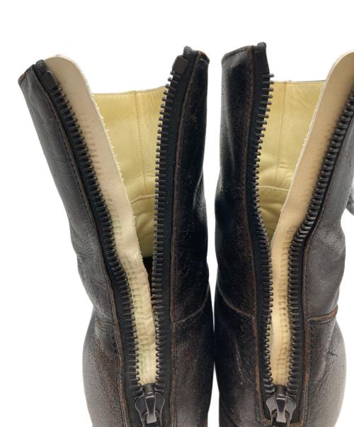 Junhashimoto（ジュンハシモト）junhashimoto (ジュンハシモト) バックジップレザーブーツ ブラック サイズ:41の古着・服飾アイテム