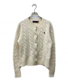 POLO RALPH LAUREN（ポロ・ラルフローレン）の古着「カシミヤ混ケーブルニットカーディガン」｜アイボリー