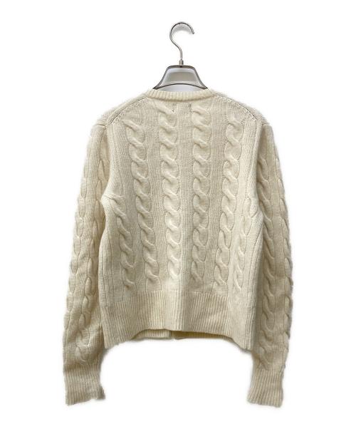 POLO RALPH LAUREN（ポロ・ラルフローレン）POLO RALPH LAUREN (ポロ・ラルフローレン) カシミヤ混ケーブルニットカーディガン アイボリー サイズ:Mの古着・服飾アイテム