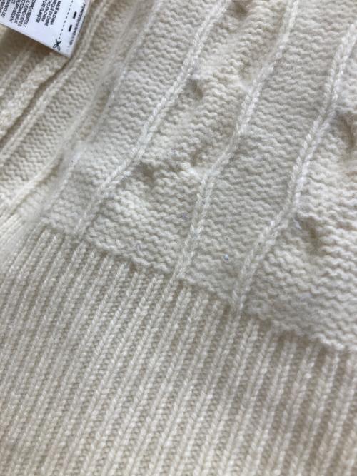 POLO RALPH LAUREN（ポロ・ラルフローレン）POLO RALPH LAUREN (ポロ・ラルフローレン) カシミヤ混ケーブルニットカーディガン アイボリー サイズ:Mの古着・服飾アイテム