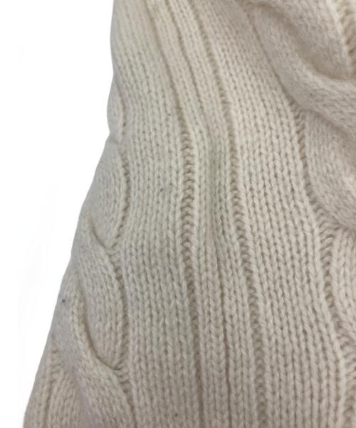 POLO RALPH LAUREN（ポロ・ラルフローレン）POLO RALPH LAUREN (ポロ・ラルフローレン) カシミヤ混ケーブルニットカーディガン アイボリー サイズ:Mの古着・服飾アイテム