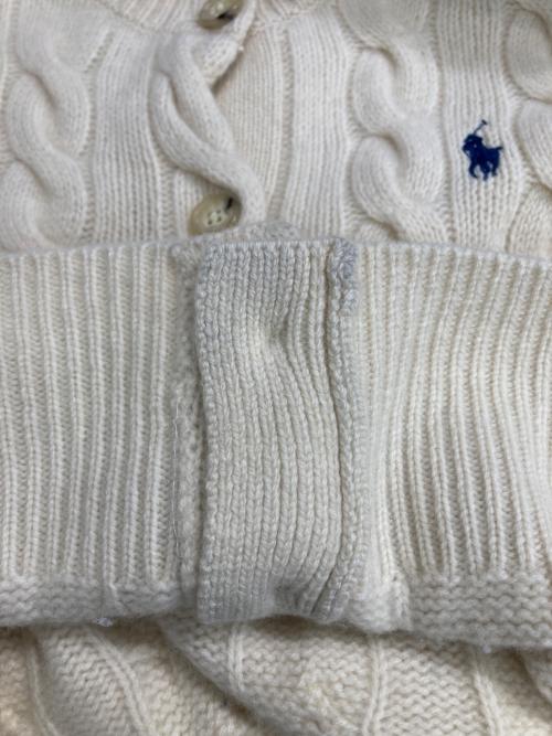 POLO RALPH LAUREN（ポロ・ラルフローレン）POLO RALPH LAUREN (ポロ・ラルフローレン) カシミヤ混ケーブルニットカーディガン アイボリー サイズ:Mの古着・服飾アイテム