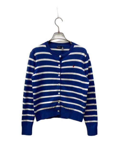 POLO RALPH LAUREN（ポロ・ラルフローレン）POLO RALPH LAUREN (ポロ・ラルフローレン) ボーダーニットカーディガン ホワイト×ブルー サイズ:S/Pの古着・服飾アイテム