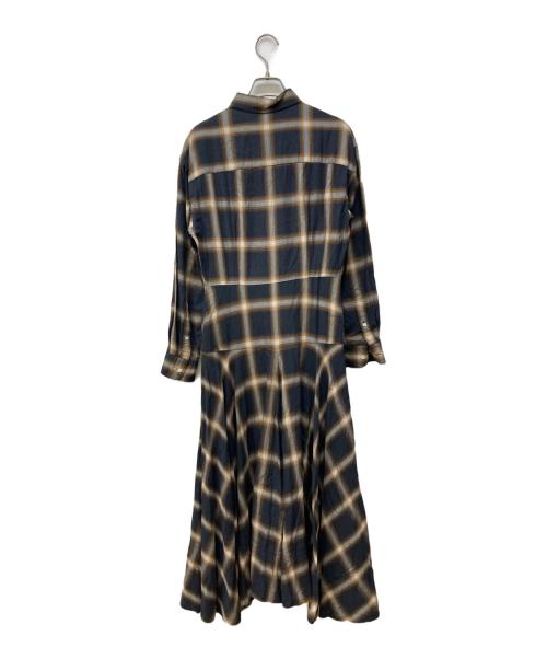 POLO RALPH LAUREN（ポロ・ラルフローレン）POLO RALPH LAUREN (ポロ・ラルフローレン) チェックシャツワンピース ブラウン×ブラックの古着・服飾アイテム
