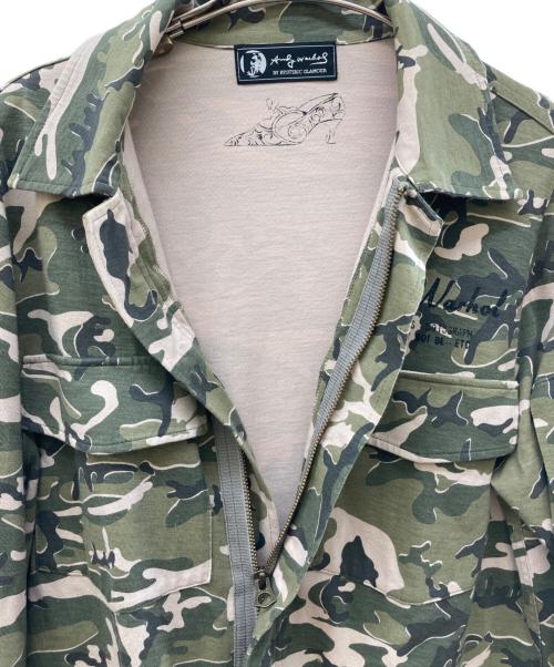 Andy Warhol by HYSTERIC GLAMOUR（アンディーウォーホルバイヒステリックグラマー）Andy Warhol by HYSTERIC GLAMOUR (アンディーウォーホルバイヒステリックグラマー) カモ柄ジップシャツ グリーン サイズ:Freeの古着・服飾アイテム