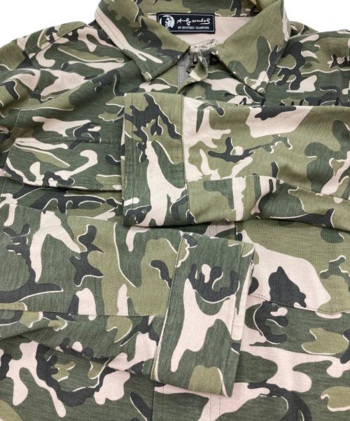 Andy Warhol by HYSTERIC GLAMOUR（アンディーウォーホルバイヒステリックグラマー）Andy Warhol by HYSTERIC GLAMOUR (アンディーウォーホルバイヒステリックグラマー) カモ柄ジップシャツ グリーン サイズ:Freeの古着・服飾アイテム