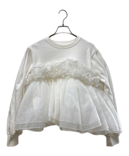 Bibiy.（ビビィ）Bibiy. (ビビィ) ANGELICA SWEATSHIRT/フリルスウェット ホワイト サイズ:Freeの古着・服飾アイテム