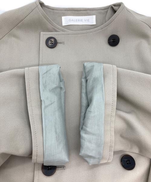 GALERIE VIE（ギャルリーヴィー）GALERIE VIE (ギャルリーヴィー) コットンウールギャバジン カラーレストレンチコート ベージュ サイズ:Freeの古着・服飾アイテム