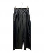 BALLSEYボールジィ）の古着「レザーライククロス サイドタブパンツ」｜ブラック