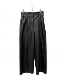 BALLSEY（ボールジィ）の古着「レザーライククロス サイドタブパンツ」｜ブラック