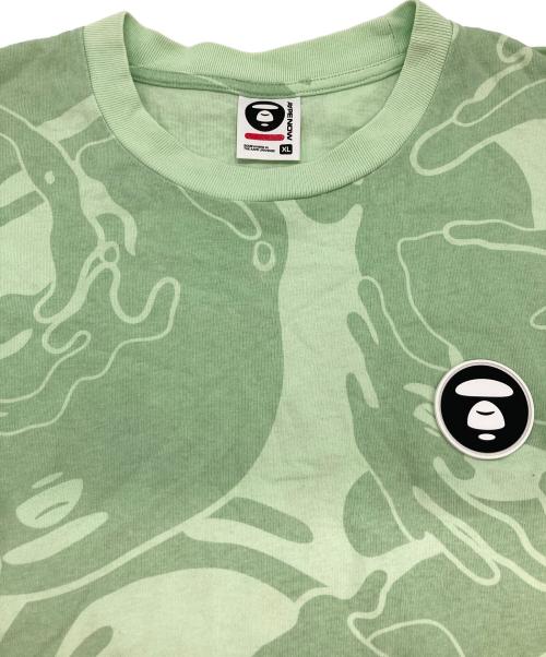 Aape BY A BATHING APE（エーエイプ バイ アベイシングエイプ）AAPE BY A BATHING APE (エーエイプ バイ アベイシングエイプ) ラバーワッペンカモ柄Tシャツ グリーン サイズ:XLの古着・服飾アイテム