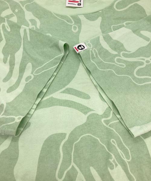 Aape BY A BATHING APE（エーエイプ バイ アベイシングエイプ）AAPE BY A BATHING APE (エーエイプ バイ アベイシングエイプ) ラバーワッペンカモ柄Tシャツ グリーン サイズ:XLの古着・服飾アイテム