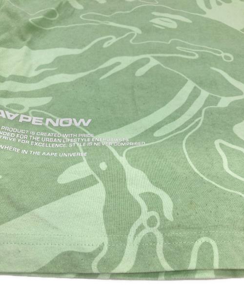 Aape BY A BATHING APE（エーエイプ バイ アベイシングエイプ）AAPE BY A BATHING APE (エーエイプ バイ アベイシングエイプ) ラバーワッペンカモ柄Tシャツ グリーン サイズ:XLの古着・服飾アイテム