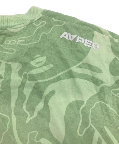 Aape BY A BATHING APE（エーエイプ バイ アベイシングエイプ）AAPE BY A BATHING APE (エーエイプ バイ アベイシングエイプ) ラバーワッペンカモ柄Tシャツ グリーン サイズ:XLの古着・服飾アイテム