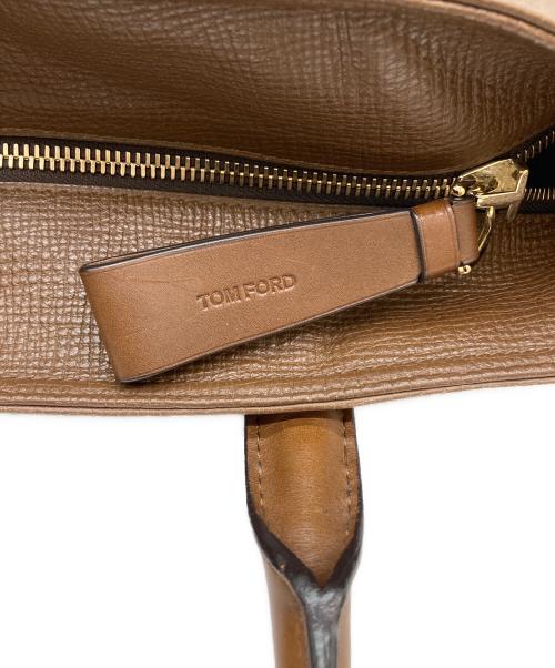 TOM FORD（トムフォード）TOM FORD (トムフォード) サイドハンドルレザートートバッグ ブラウンの古着・服飾アイテム
