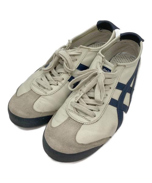 Onitsuka Tiger（オニツカタイガー）Onitsuka Tiger (オニツカタイガー) ローカットスニーカー/MEXICO66 ベージュ×ネイビー サイズ:26.5の古着・服飾アイテム