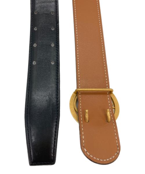 HERMES（エルメス）HERMES (エルメス) シュバルバックルレザーベルト ゴールド×ブラック サイズ:-の古着・服飾アイテム