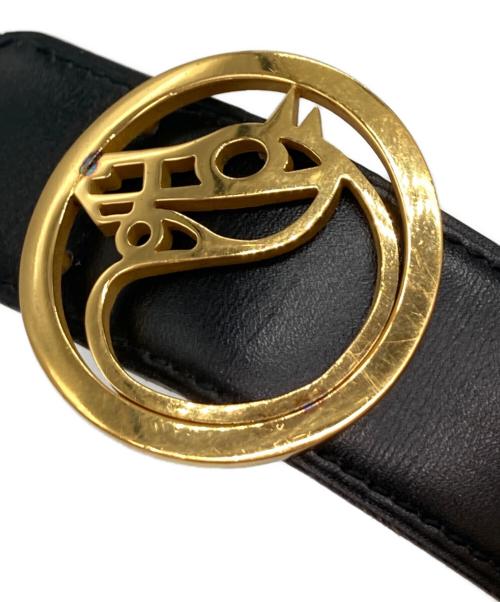 HERMES（エルメス）HERMES (エルメス) シュバルバックルレザーベルト ゴールド×ブラック サイズ:-の古着・服飾アイテム