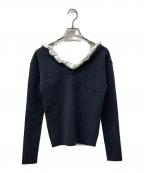 CLANEクラネ）の古着「2WAY FRILL V NECK KNIT TOPS/フリルカラーニット」｜グレー