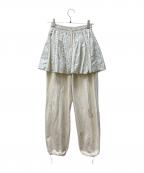 Jolie laideジョリーレイド）の古着「フェイクレイヤードパンツ」｜ベージュ