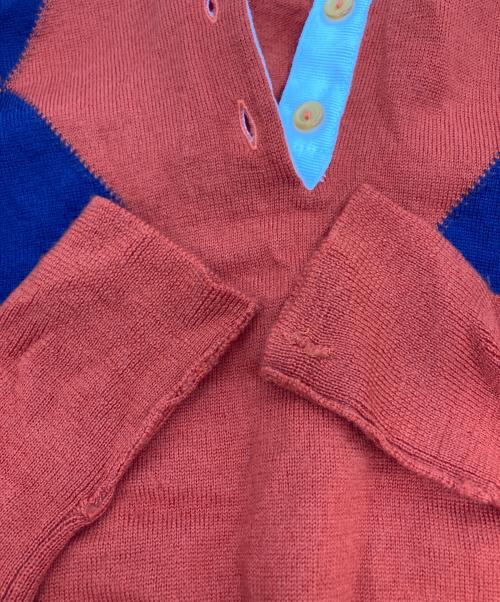 Vivienne Westwood GOLD LABEL（ヴィヴィアン・ウエストウッド ゴールドレーベル）Vivienne Westwood GOLD LABEL (ヴィヴィアン・ウエストウッド ゴールドレーベル) アーガイルハイネックニット オレンジ×パープル サイズ:Ⅿの古着・服飾アイテム