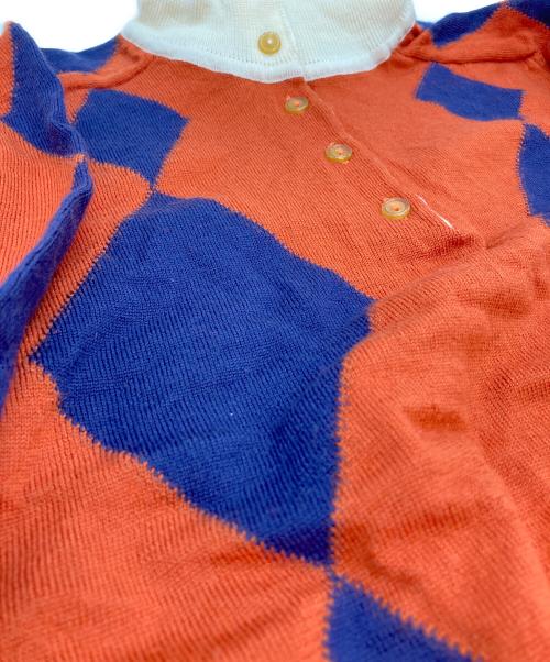 Vivienne Westwood GOLD LABEL（ヴィヴィアン・ウエストウッド ゴールドレーベル）Vivienne Westwood GOLD LABEL (ヴィヴィアン・ウエストウッド ゴールドレーベル) アーガイルハイネックニット オレンジ×パープル サイズ:Ⅿの古着・服飾アイテム