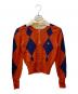 Vivienne Westwood GOLD LABEL（ヴィヴィアン・ウエストウッド ゴールドレーベル）の古着「アーガイルハイネックニット」｜オレンジ×パープル