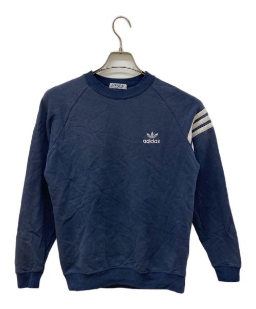 adidas（アディダス）adidas (アディダス) ロゴ刺繍ラグランスウェット ネイビー サイズ:Ｍの古着・服飾アイテム