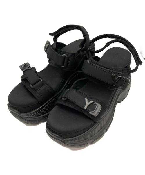 YELLO（イエロ）YELLO (イエロ) 厚底スポーツサンダル ブラック サイズ:Lの古着・服飾アイテム