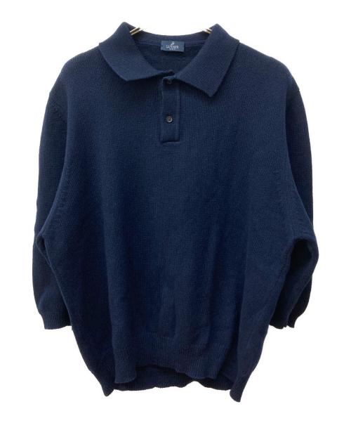 LUTAYS（リュテス）LUTAYS (リュテス) カシミヤ混ニットポロシャツ ネイビー サイズ:52の古着・服飾アイテム